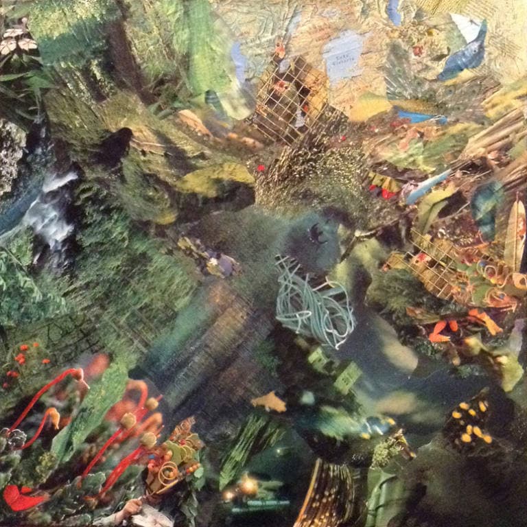Eden's Water Garden, collage on canvas