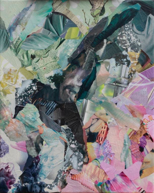 Taking Flight, collage on canvas