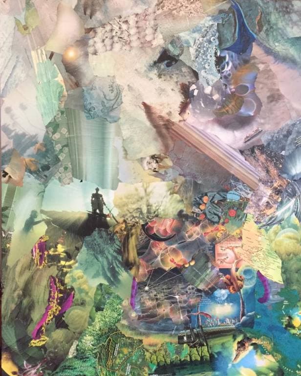 Boundless Devotion, collage on canvas