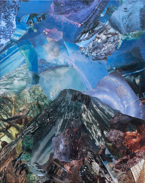 Counting Stars, collage on canvas