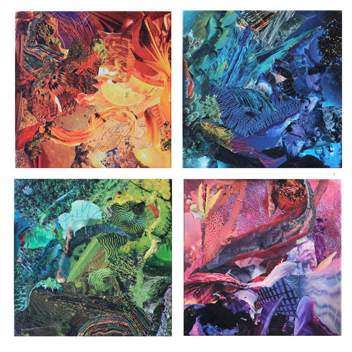 Elements I–IV, collage on canvas