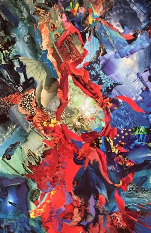 Sister 2, collage on canvas